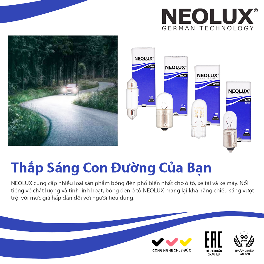 Bóng đèn sau S25 2 tim (TRẮNG) 24V 21/5W (BAY15D)
chân cao thấp N334 Hiệu NEOLUX