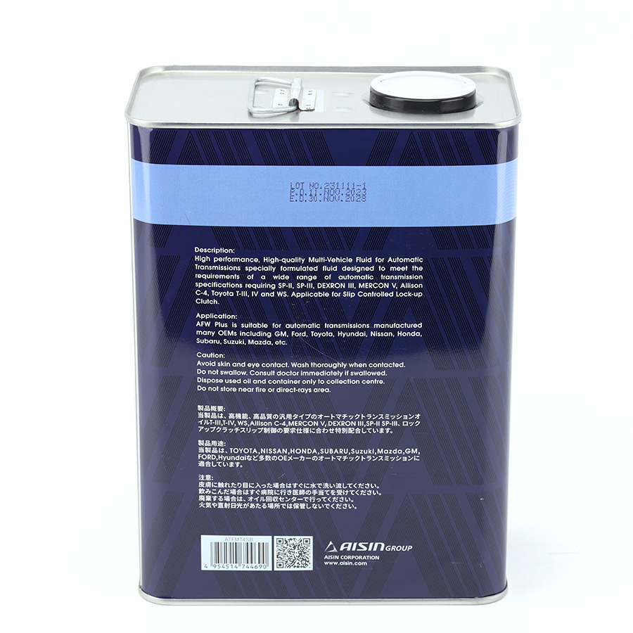 Nhớt Hộp Số Tự Động Aisin AFW+ Multi  4 Lít ATFMT4S