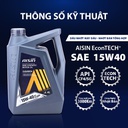 Nhớt Động Cơ Aisin 15W-40 CF4/SG Semi Synthetic 4 Lít ECSF1544PB