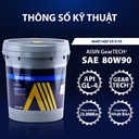 Nhớt Hộp Số Thường Aisin 80W-90 GL-4  18 Lít GSL480918PL