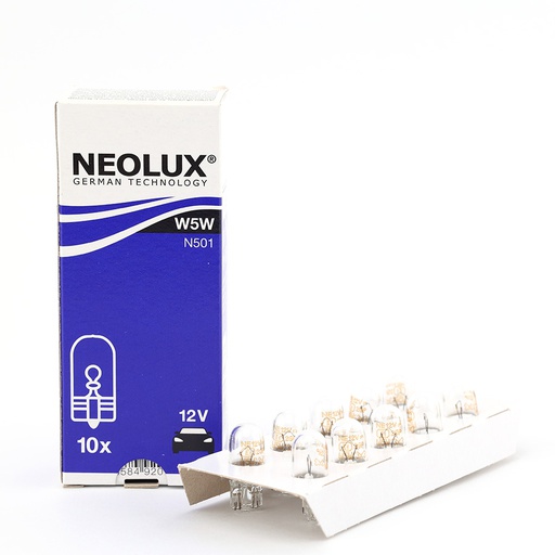 [BDNLXT1012VN501] Bóng gim nhỏ T10 (W5W) TRẮNG 12V 5W  N501 Hiệu NEOLUX